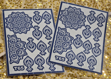 Celestial Waves henna stencils - T65
